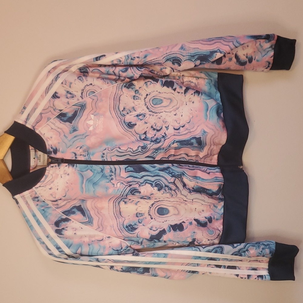 Adidas Girls Marble Cropped Superstar Jacket NWOT